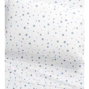 Pottery Barn Kids Pillowcase Organic Shining Stars Blue Standard Glow in Dark